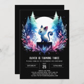 Invitation Majestic Minimaliste Chat Anniversaire (Devant / Derrière)