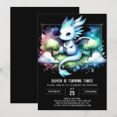 Invitation Majestic Modern Dragon Anniversaire (Devant / Derrière)