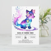 Invitation Majestic Rose Wolf Digital Girl Anniversaire (Debout devant)