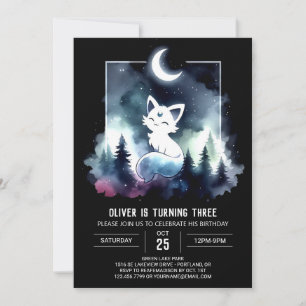 Invitation Majestic Whimsical Chat Anniversaire