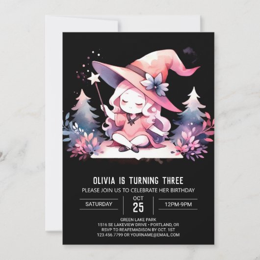 Invitation Majestic Whimsical Wizard Anniversaire (Devant)