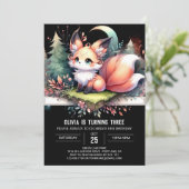Invitation Majestic Whimsy Fox Anniversaire numérique (Debout devant)