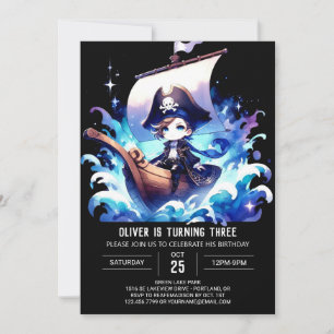 Invitation Majestic Whimsy Pirate Anniversaire