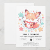 Invitation Majestic Woods Fox 1er anniversaire (Devant / Derrière)