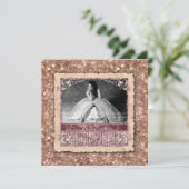 Invitation Major de promotion Noël Rose Gold Star (Debout devant)