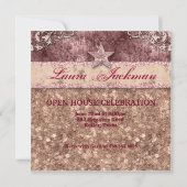 Invitation Major de promotion Noël Rose Gold Star (Dos)