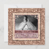 Invitation Major de promotion Noël Rose Gold Star (Devant)