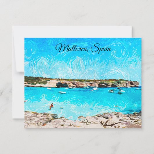 Invitation Majorque Espagne Île Baléare Aquarelle (Devant)