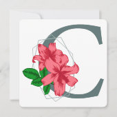Invitation Majuscule C monogramme floral (Devant)