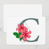 Invitation Majuscule C monogramme floral (Devant / Derrière)