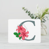 Invitation Majuscule C monogramme floral (Debout devant)