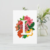 Invitation Majuscule L monogramme floral (Debout devant)