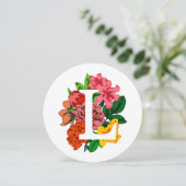 Invitation Majuscule L monogramme floral (Debout devant)