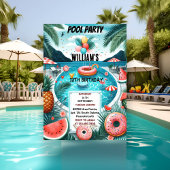 Invitation make boy water blue Cool Pool Party 13e anniversai