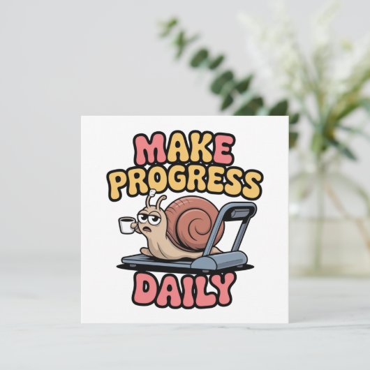 Invitation Make Progress Daily (Debout devant)