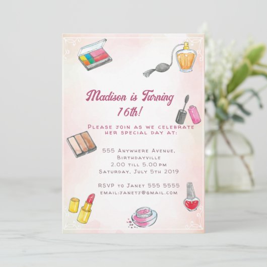 Invitation make up birthday (Debout devant)