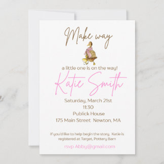 Invitation Make Way for Duckling Baby Shower Girl