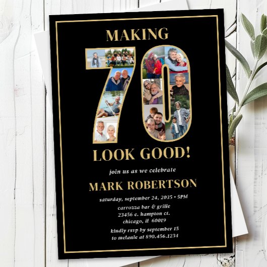 Invitation Making 70 Look Good Photo Birthday