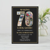Invitation Making 70 Look Good Photo Surprise Birthday (Debout devant)