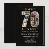 Invitation Making 70 Look Good Photo Surprise Birthday (Devant / Derrière)