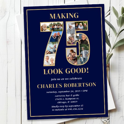Invitation Making 75 Look Good Photo Birthday