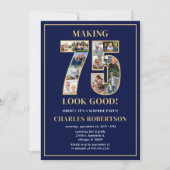Invitation Making 75 Look Good Photo Surprise Birthday (Devant)