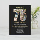 Invitation Making 75 Look Good Photo Surprise Birthday (Debout devant)