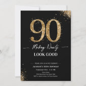 Invitation Making 90 Look Good Birthday (Devant)