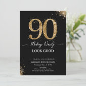 Invitation Making 90 Look Good Birthday (Debout devant)