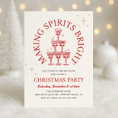 Invitation Making Spirits Bright Champagne Christmas Party