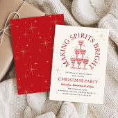 Invitation Making Spirits Bright Champagne Christmas Party