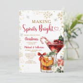 Invitation Making Spirits Bright Christmas Cocktail party (Debout devant)