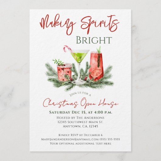 Invitation Making Spirits Bright Christmas Open House  (Devant)