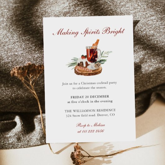 Invitation Making Spirits Bright Christmas Party