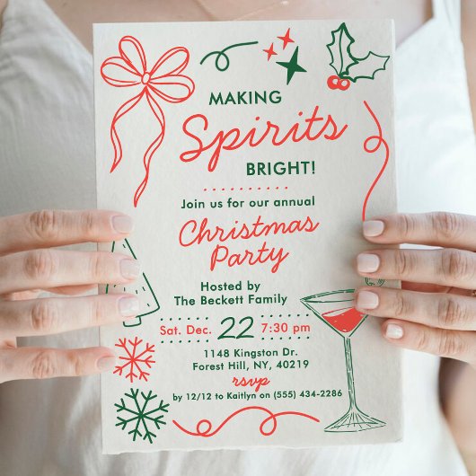 Invitation Making Spirits Bright | Holiday Cocktail Party