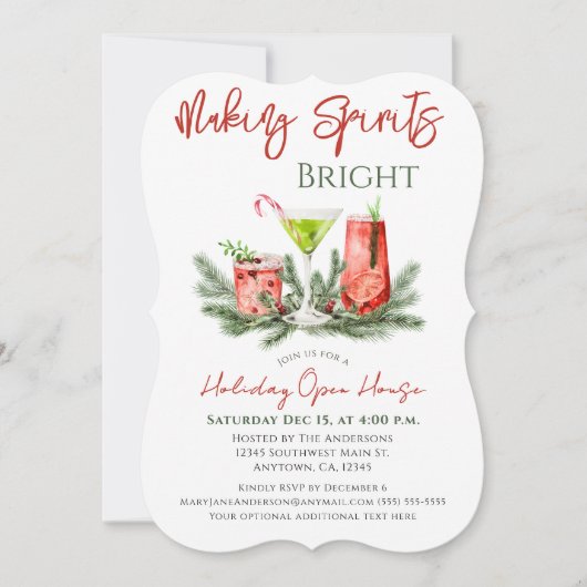 Invitation Making Spirits Bright Holiday Open House  (Devant)
