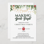 Invitation making spirits bright String Light Christmas Party (Devant / Derrière)