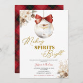 Invitation Making Spirits Bright Winter Bauble Cocktail Party (Devant / Derrière)