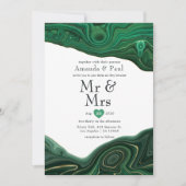 Invitation Malachite et Gold Strata Agate M & Mme Mariage (Devant)