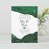 Invitation Malachite et Gold Strata Agate M & Mme Mariage (Debout devant)