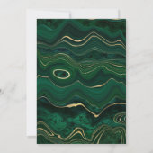 Invitation Malachite vert foncé et strates de feuille d'or Sw (Dos)