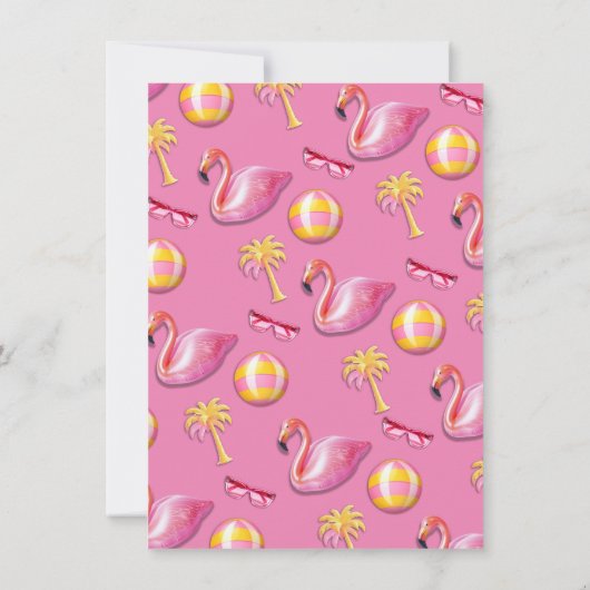 Invitation Malibu Beach Doll Retro Anniversaire Pool Party (Dos)