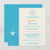 Invitation Malibu Blue Ivory Beach Fête des mariées (Devant / Derrière)