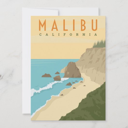 Invitation Malibu Californie (Devant)