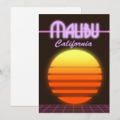 Invitation Malibu Californie coucher de soleil (Devant / Derrière)