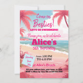 Invitation Malibu Doll Beach Pool Anniversaire (Devant)