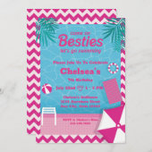 Invitation Malibu Doll Beach Pool Anniversaire (Devant / Derrière)