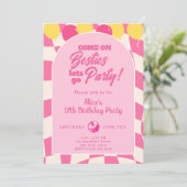 Invitation Malibu Doll Besties Plage Anniversaire Rose (Debout devant)