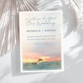 Invitation Malibu | Dolphins Beach Watercolor Mariage