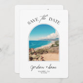 Invitation Malibu Mariage Coastline Enregistrer la date (Devant / Derrière)